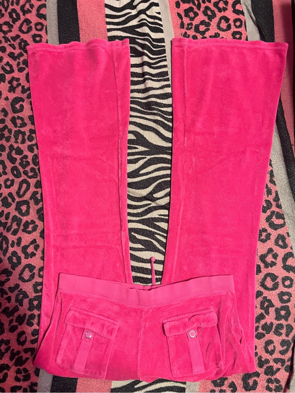 Vintage Juicy Couture hot pink terry cloth track pants